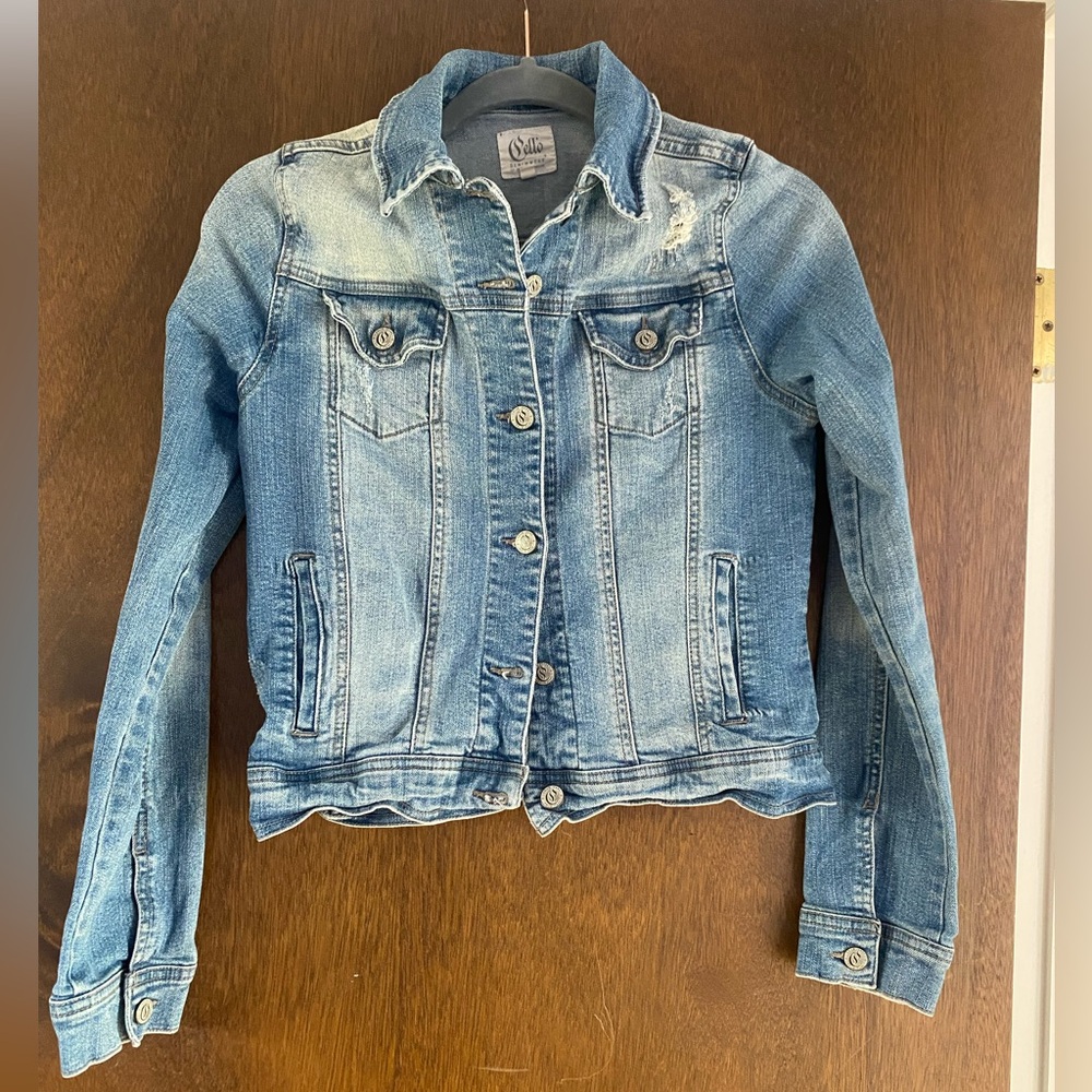 Y2K Cello Denim Wear Light Acid Wash Blue Jean Jacket size Large